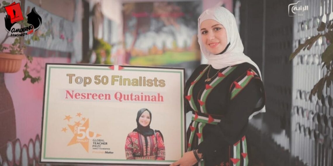 Una palestina es preseleccionada para el premio al mejor docente del mundo