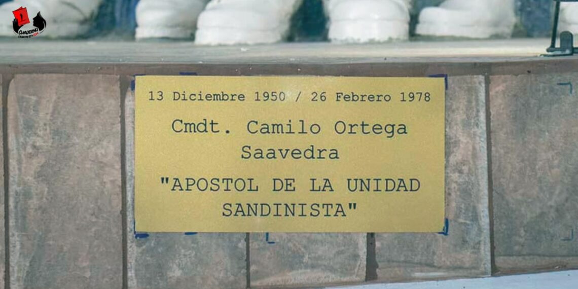 Develan placa del Comandante Camilo Ortega en Masaya